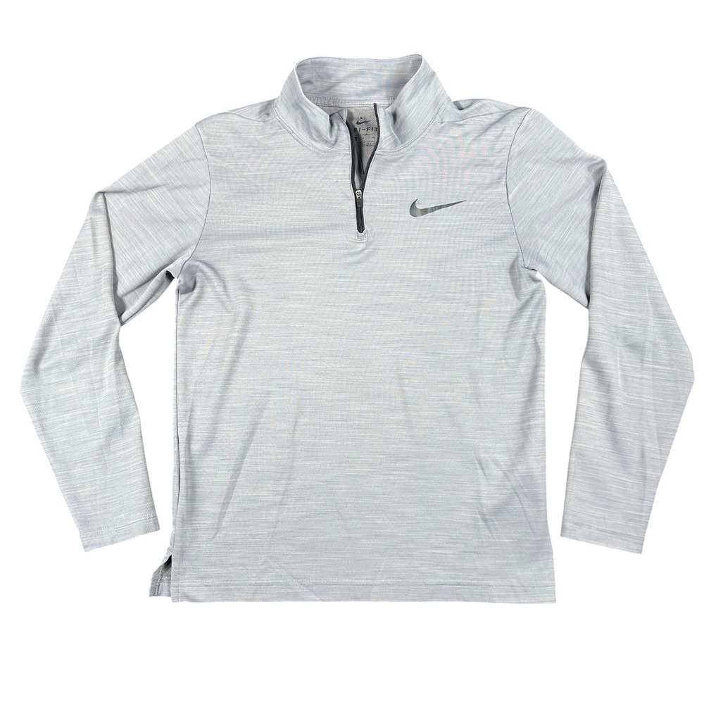 Nike Dri-Fit Quarter Zip Pullover Mens Small Grey Heathered Sporty Athleisure